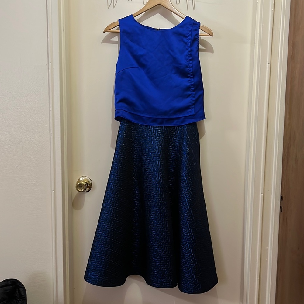 Blue top and skirt set